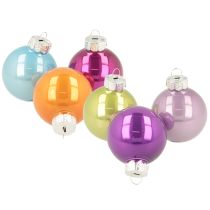 Artikel Kerstballenset, kleurrijke kerstballen, glanzend, 40 mm, 24 stuks