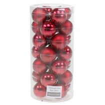 Artikel Kerstbal Ø4cm rood glans/mat 24 st