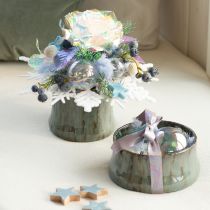 Artikel Glazen kerstbal – parelmoer helder met iriserend effect & metalen hanger 5cm 24st