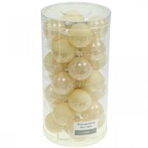 Artikel Kerstboomballen glas kerstballen crème mix Ø4cm 24 st