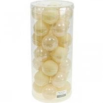 Artikel Kerstboomballen glas kerstballen crème mix Ø6cm 24 st
