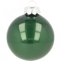 Kerstballen glas Kerstboomballen groen mat Ø6cm 24 stuks
