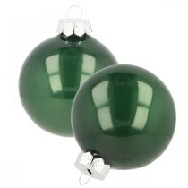 Kerstballen glas Kerstboomballen groen mat Ø6cm 24 stuks