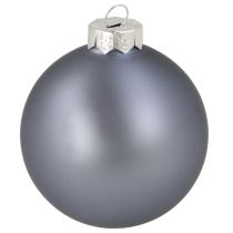 Artikel Bollenset in blauw/zilver – mat &amp; glanzend, glazen decoratie voor winterbloemwerk 7,5 cm 12 stuks