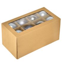 Artikel Set blauw/zilveren glazen bollen – mat &amp; glanzend, glazen decoraties voor winterse bloemstukken, 7,5 cm, 12 stuks