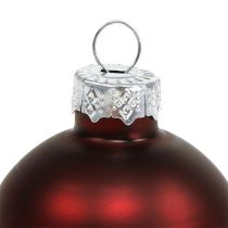 Artikel Kerstbol glas Ø4cm Bordeaux mix 24st