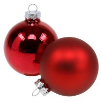 Artikel Kerstbol glas Ø6cm rood mix 24 st