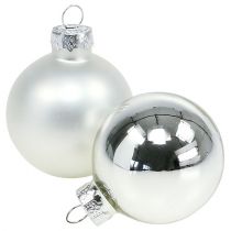 Artikel Kerstbal glas Ø6cm zilver mix 24st