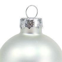 Kerstbal glas Ø6cm zilver mix 24st