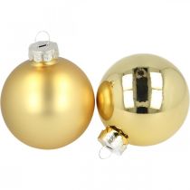 Artikel Kerstbol glas Ø6cm goud mix 24 st