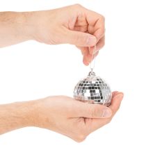 Artikel Kerstbaldecoratie, spiegelende bal om op te hangen, 7 cm, 6 stuks