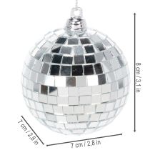 Artikel Kerstbaldecoratie, spiegelende bal om op te hangen, 7 cm, 6 stuks