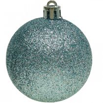 Artikel Kerstballen kunststof lichtblauw mix Ø6cm 10 st
