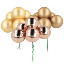 Artikel Kerstbal roségoud glas spiegel bessen Ø40mm 32 stuks