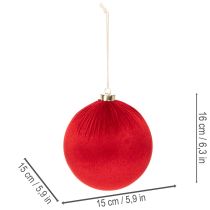 Artikel Grote rode kerstbal om op te hangen, 15 cm, 3 stuks