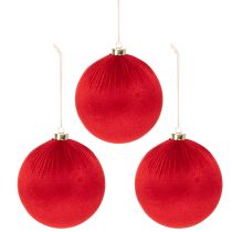 Artikel Grote rode kerstbal om op te hangen, 15 cm, 3 stuks
