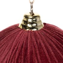 Artikel Grote rode kerstbal met fluweelachtige afwerking, 20 cm, 3 stuks