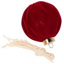 Artikel Kerstbal, fluweelachtig oppervlak, rood, 8 cm, 12 stuks