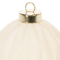 Artikel Kerstbalornament in wit, diverse texturen, 8 cm, 12 stuks