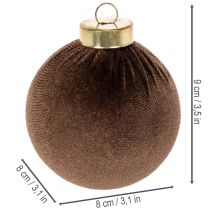 Artikel Kerstballen, fluweelachtig, mix van warme kleuren, 8 cm, 12 stuks