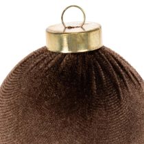 Artikel Kerstballen, fluweelachtig, mix van warme kleuren, 8 cm, 12 stuks