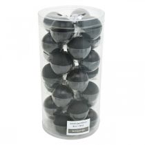 Artikel Mini kerstboombal, boomdecoratiemix, kerstballen zwart H4,5cm Ø4cm echt glas 24 st