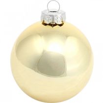 Boombal, Kerstboomversiering, Kerstbal goud H8.5cm Ø7.5cm echt glas 12st