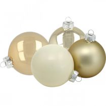 Artikel Kerstboomballen, boomversieringen, glazen bollen wit / parelmoer H8.5cm Ø7.5cm echt glas 12st