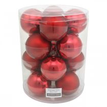 Artikel Kerstbal, boomversiering, kerstbal rood H8.5cm Ø7.5cm echt glas 12st