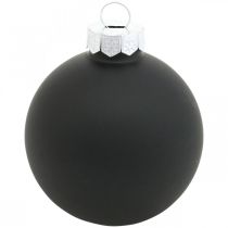 Artikel Mini kerstboombal, boomdecoratiemix, kerstballen zwart H4,5cm Ø4cm echt glas 24 st