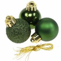Artikel Kerstboomversiering Kerstbal groen 3cm 14 st