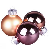 Artikel Kerstballen abrikozenmix boomballen glas Ø4cm 24 st