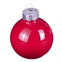 Artikel Kerstballen glazen boombollen in rood Ø4cm 24 st