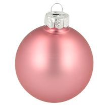 Artikel Kerstballen glas kerstboomdecoratie roze grijs Ø50mm 24 stuks