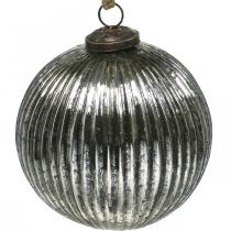 Artikel Kerstballen glas Kerstboomballen zilver met groeven Ø12cm 2st