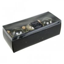 Artikel Kerstballen glazen decoratiebal gevuld met gedroogde bloemen Ø8cm 3st