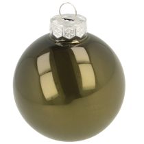 Artikel Kerstballen glazen bol groen crème Ø60mm 24 stuks