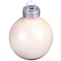 Artikel Glazen kerstballen, mini bessenbeige roze, Ø3cm, 22 stuks