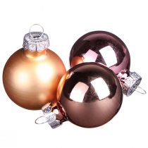 Artikel Kerstballen glas roze abrikozenmix mini Ø3cm 22 st