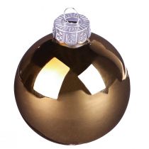 Artikel Kerstballen goudbruin mix glazen bollen Ø7,5cm 12 st