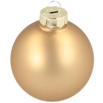 Artikel Kerstballen goud en rosé echt glas Ø60mm 24 stuks