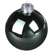 Artikel Kerstballen groen grijs boom glazen ballen Ø6cm 24 stuks