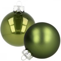 Glazen kerstballen groen mix Ø6cm 24st