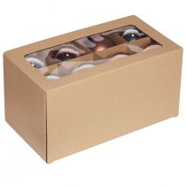 Artikel Kerstballen in zilver abrikozenglas Ø7,5cm 12 st