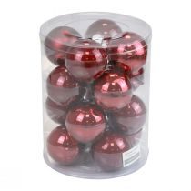 Artikel Kerstballen glas kerstboomballen Bordeaux Ø7,5cm 12 stuks
