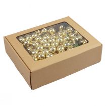 Artikel Kerstballen op draadglas spiegel bessen goud 2,5cm 140 st