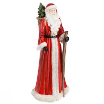 Artikel Kerstmanfiguur met mand rood wit groen goud H36cm