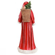 Artikel Kerstmanfiguur met mand rood wit groen goud H36cm