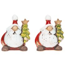 Artikel Kerstmanfiguurtje met kerstboomversiering, 7 cm, 2 stuks