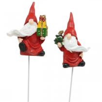 Artikel Kerstkabouter decoratieve plug kabouter kerstman 7cm 4st